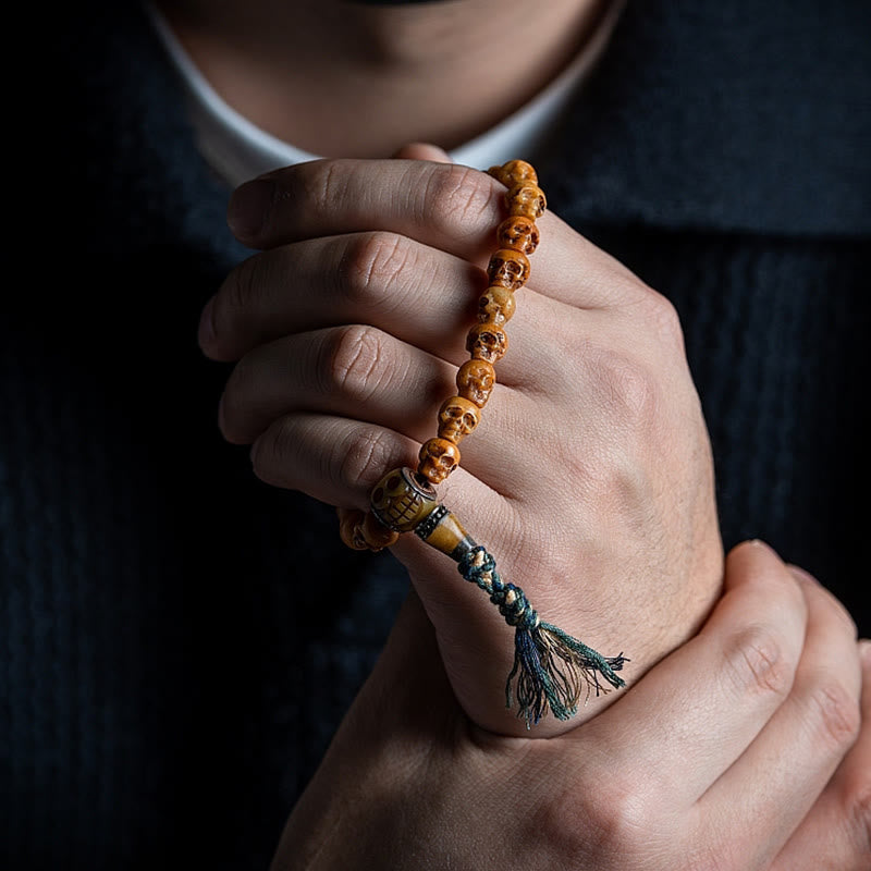 KarmaRipple's Tibetan Yak Bone The Lord Of The Corpse Forest Pattern Strength Bracelet p4