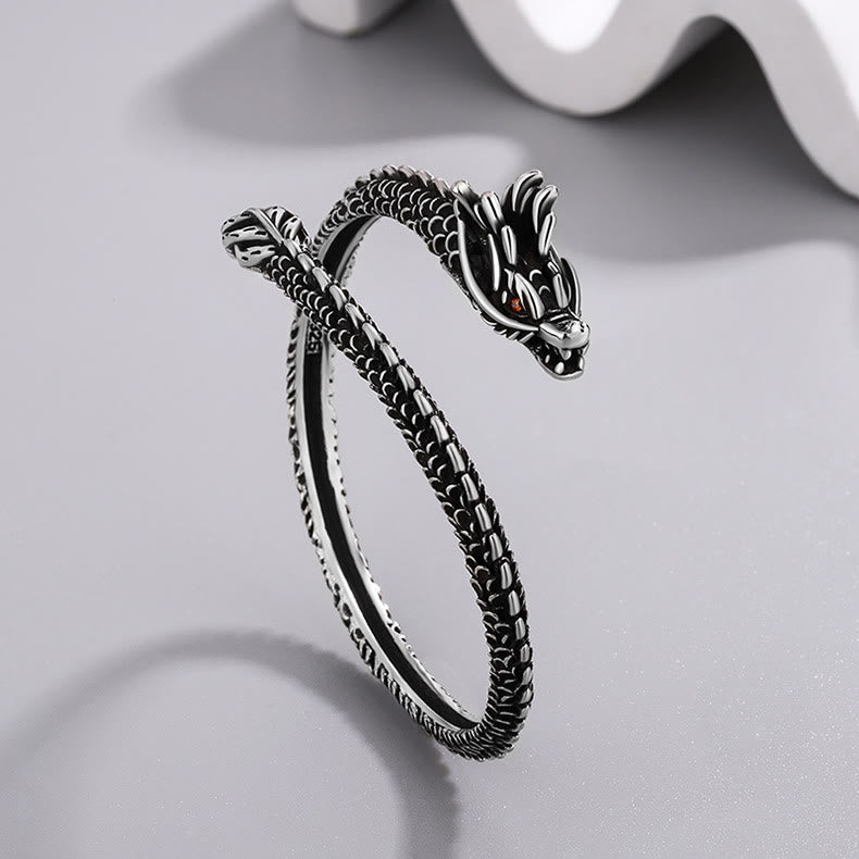 KarmaRipple's Dragon Scales Pattern Fortune Protection Bracelet Bangle p2