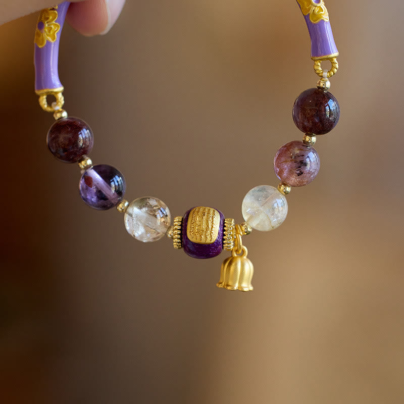 KarmaRipple's Purple Phantom Purple Jade Scripture Citrine Love Wisdom Bracelet Bangle p3