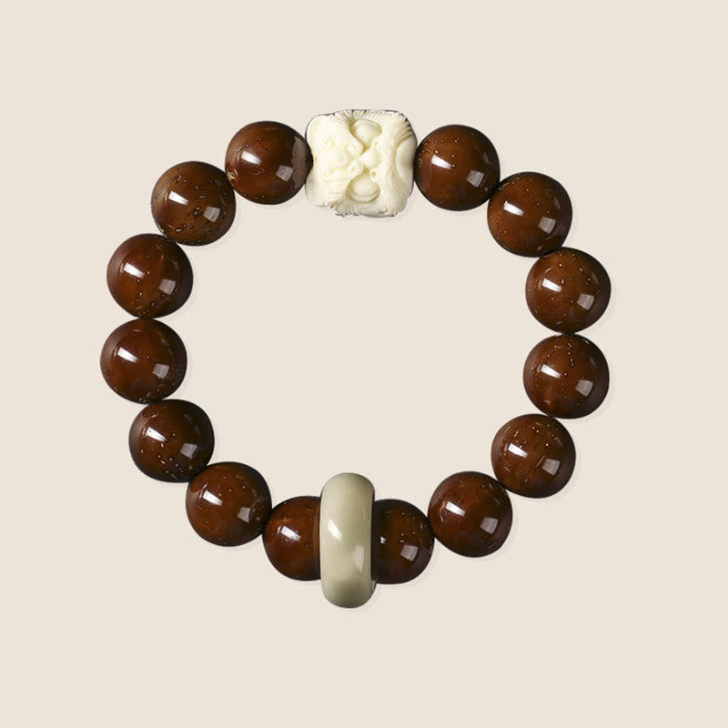 KarmaRipple's Purple Bodhi Seed Dancing Lion Wisdom Bracelet p9