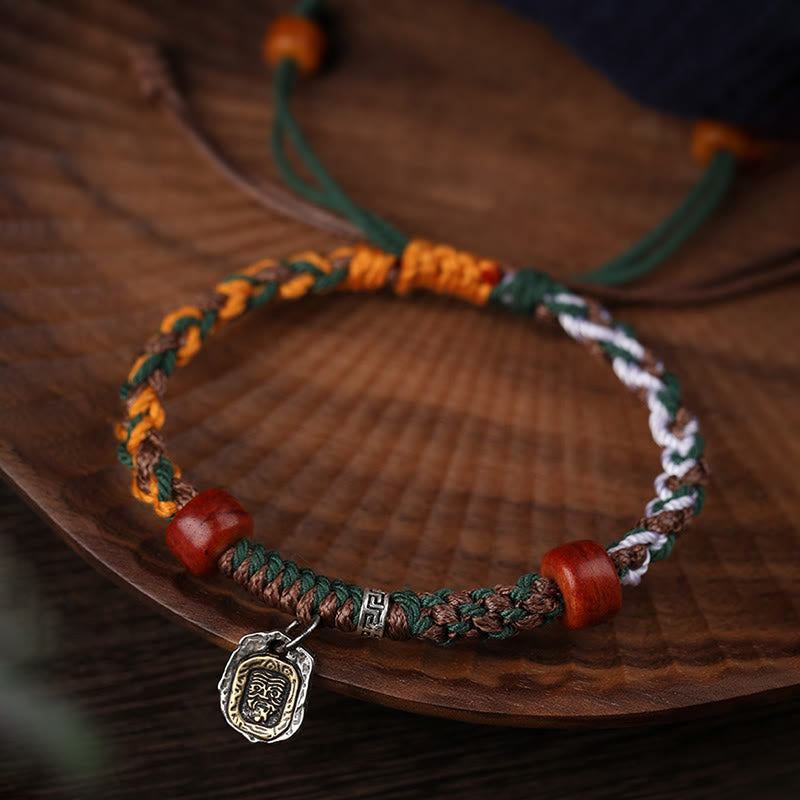 KarmaRipple's Handmade Tibetan Silver 925 Sterling Silver Zakiram Goddess of Wealth Camel Bone Protection Woven Bracelet p3