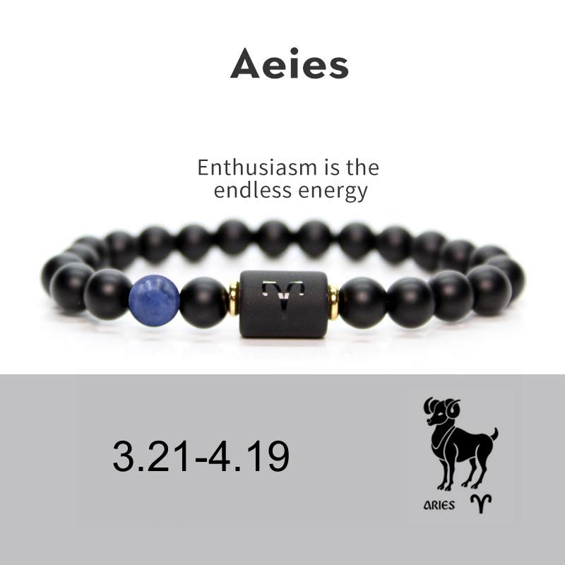 KarmaRipple's 12 Constellations of the Zodiac Black Onyx Adjustable Bracelet p9
