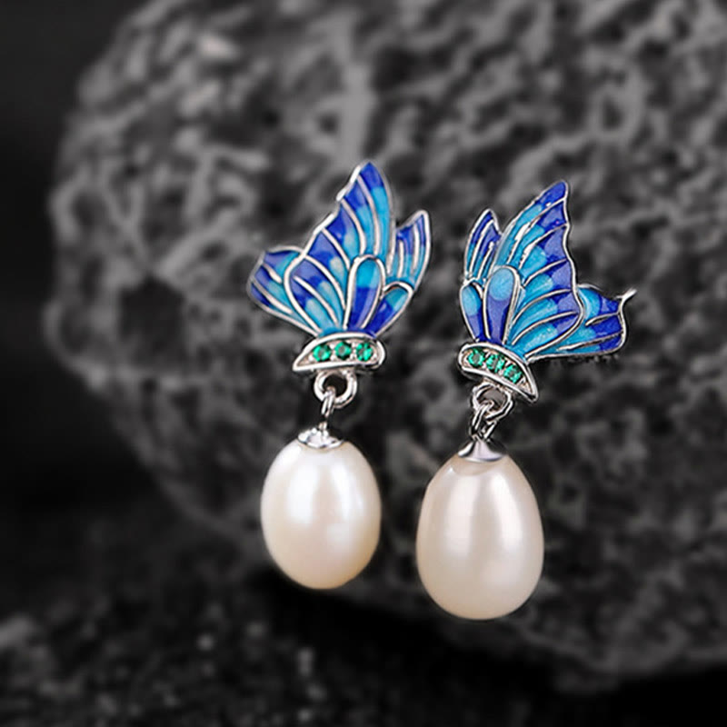 KarmaRipple's 925 Sterling Silver Pearl Butterfly Balancing Pendant Necklace Earrings Ring p10