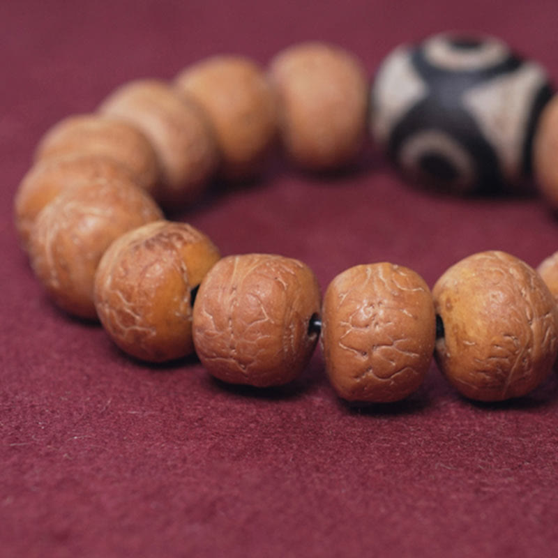 KarmaRipple's Tibet Bodhi Seed Dzi Bead Peace Talisman Wrist Mala Bracelet p3
