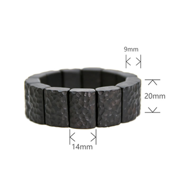 KarmaRipple's Vintage Ebony Wood Texture Peace Pair Bracelet p10