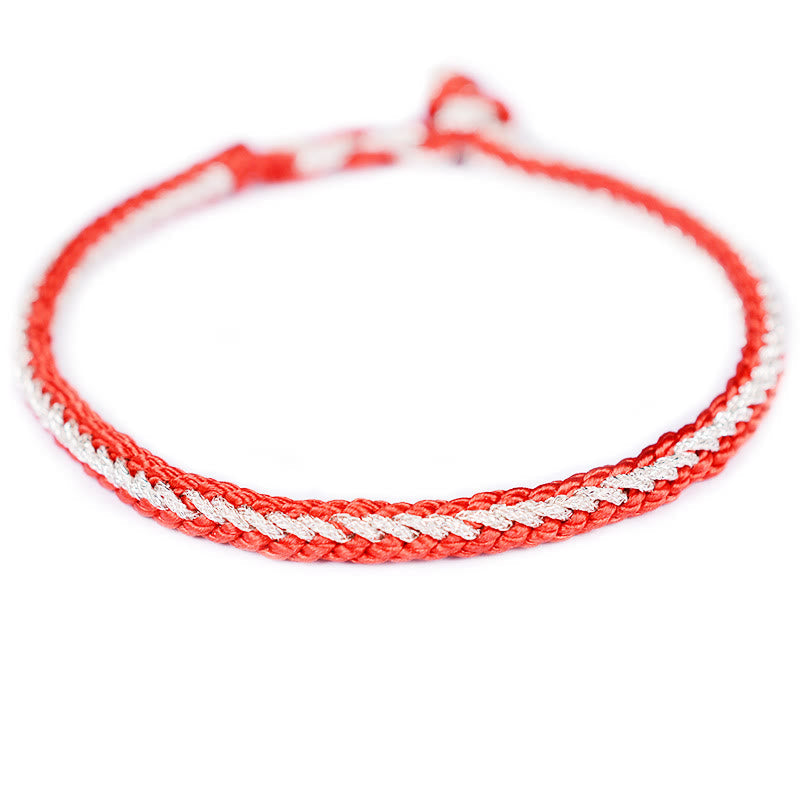 KarmaRipple's Two-Color Rope Handcrafted Eight Thread Peace Weave Bracelet p26