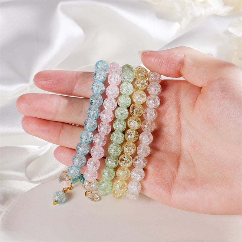 KarmaRipple's Simple Design Flower Talisman Glass Bead Bracelet p12