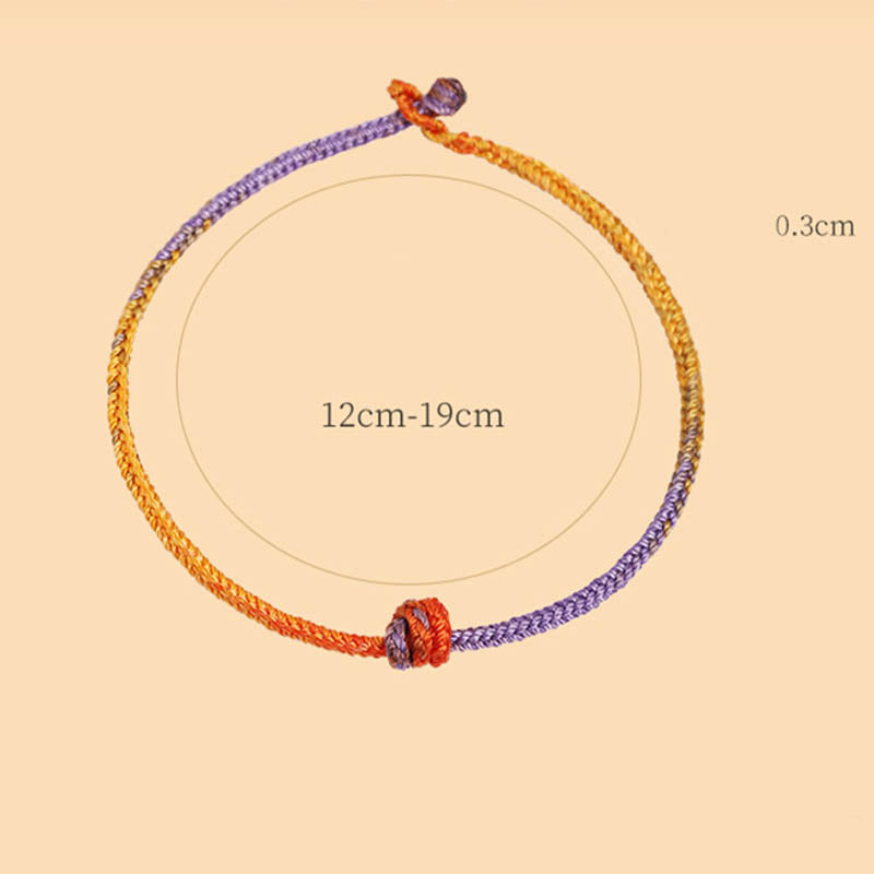 KarmaRipple's Handcrafted Colorful Purple Gold Red Braid Rope Bracelet p8