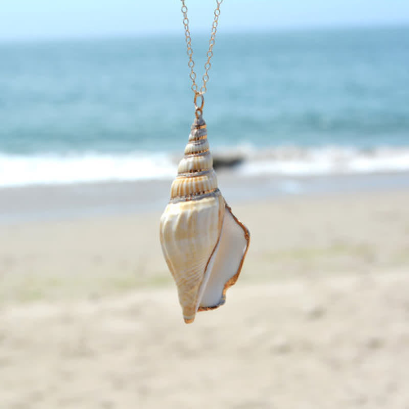 KarmaRipple's Authentic Shankha Conch Shell Seashell Fortunate Pendant Necklace p3