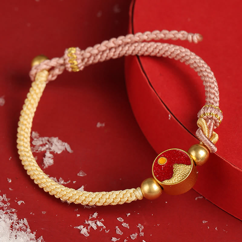 KarmaRipple's Handmade Mountain and Sea Engraved Fortune Two-Color String Pair Bracelet p7