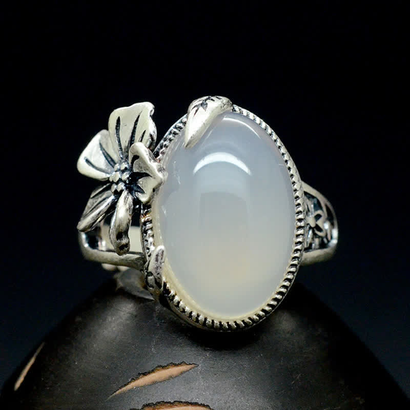 KarmaRipple's 990 Sterling Silver Authentic Chalcedony Plum Positive Balance Ring p11