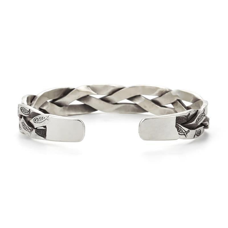 KarmaRipple's Koi Fish Twisted Design Fortune Wealth Cuff Bracelet Bangle p5