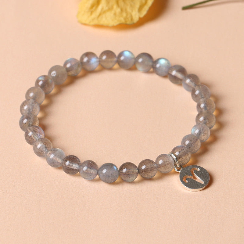 KarmaRipple's 12 Constellations of the Zodiac Moonstone Charming Bracelet p17