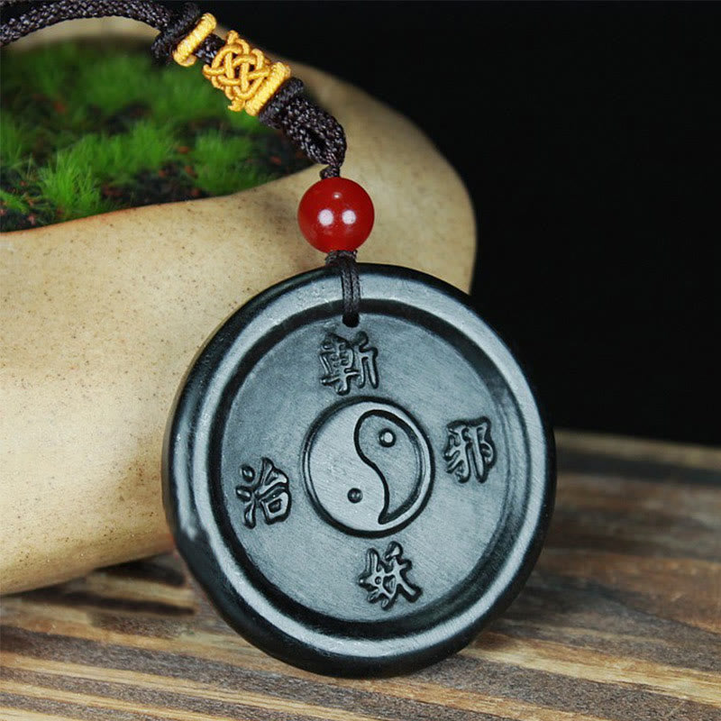 KarmaRipple's Authentic Hetian Cyan Jade Yin Yang Fortune Balance Pendant Necklace p1