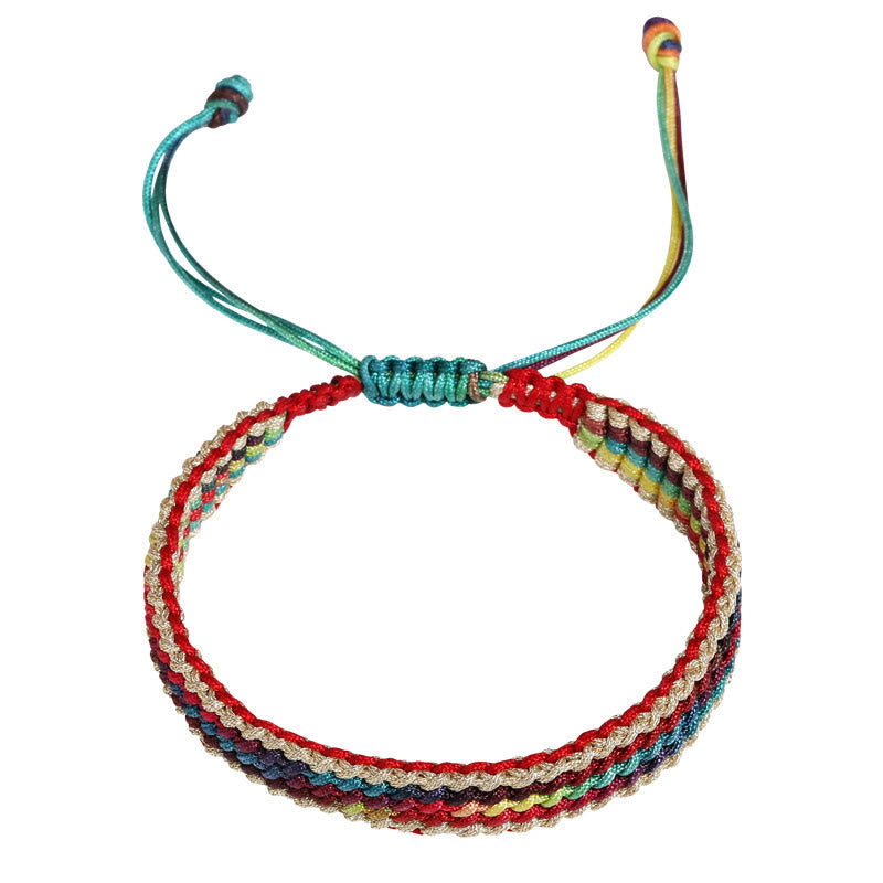 KarmaRipple's Tibet Handmade Rainbow Multicolored Protection Woven String Bracelet p14