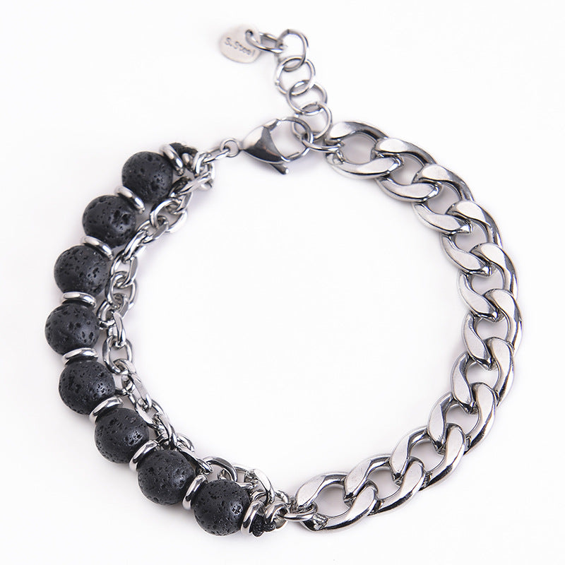 KarmaRipple's Tiger Eye Picasso Jasper Frosted Stone Strength Bracelet p20