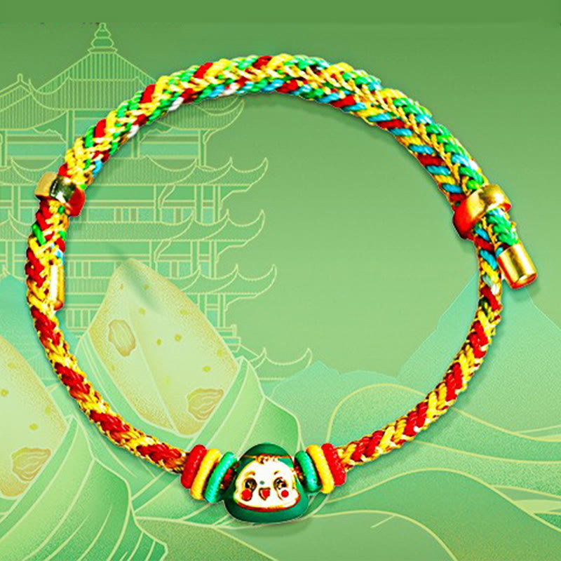 KarmaRipple's Colorful Rope Zongzi Pattern Fu Character Fortune Handmade Bracelet p19