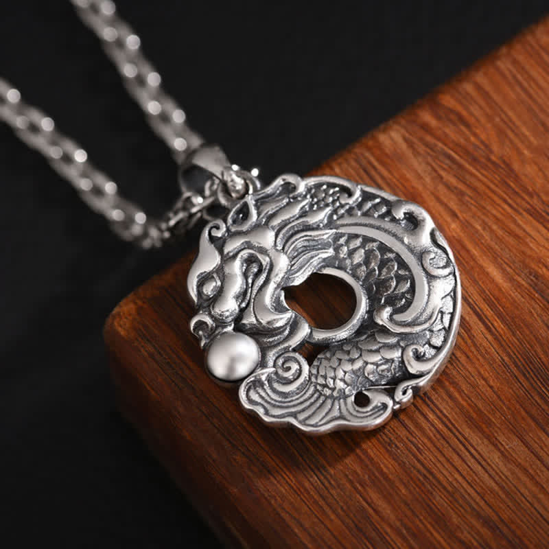 KarmaRipple's Koi Fish Dragon Peace Buckle Wealth Pendant Necklace p6