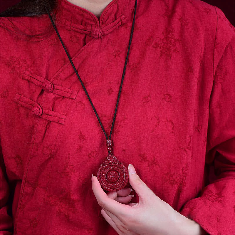 KarmaRipple's Chinese Zodiac Authentic Cinnabar Bagua Amulet Keep Away Evil Spirits Pendant Necklace p6