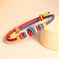 KarmaRipple's Two-Color Rope Handcrafted Eight Thread Peace Weave Fortune Connection Bracelet