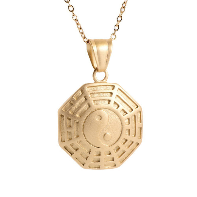 KarmaRipple's Bagua Yin Yang Titanium Steel Balance Pendant Chain Necklace p8