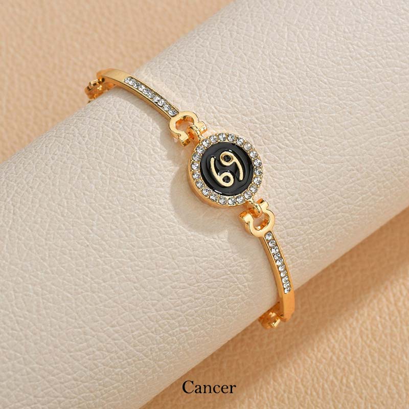 KarmaRipple's 12 Constellations of the Zodiac Rhinestone Chain Adjustable Bracelet ( p28