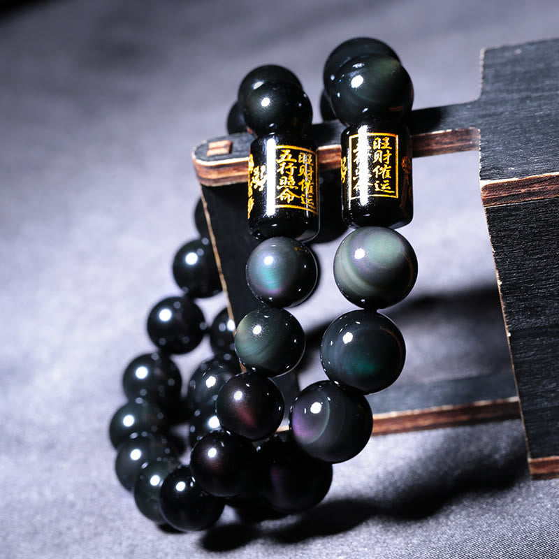 KarmaRipple's Authentic Rainbow Obsidian Positive Transformation Bracelet p3