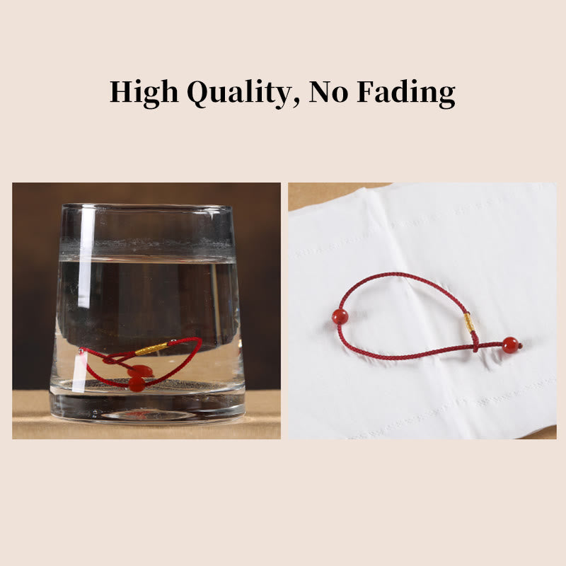 KarmaRipple's Authentic Cinnabar Red Agate Blessing Red String Bracelet p14