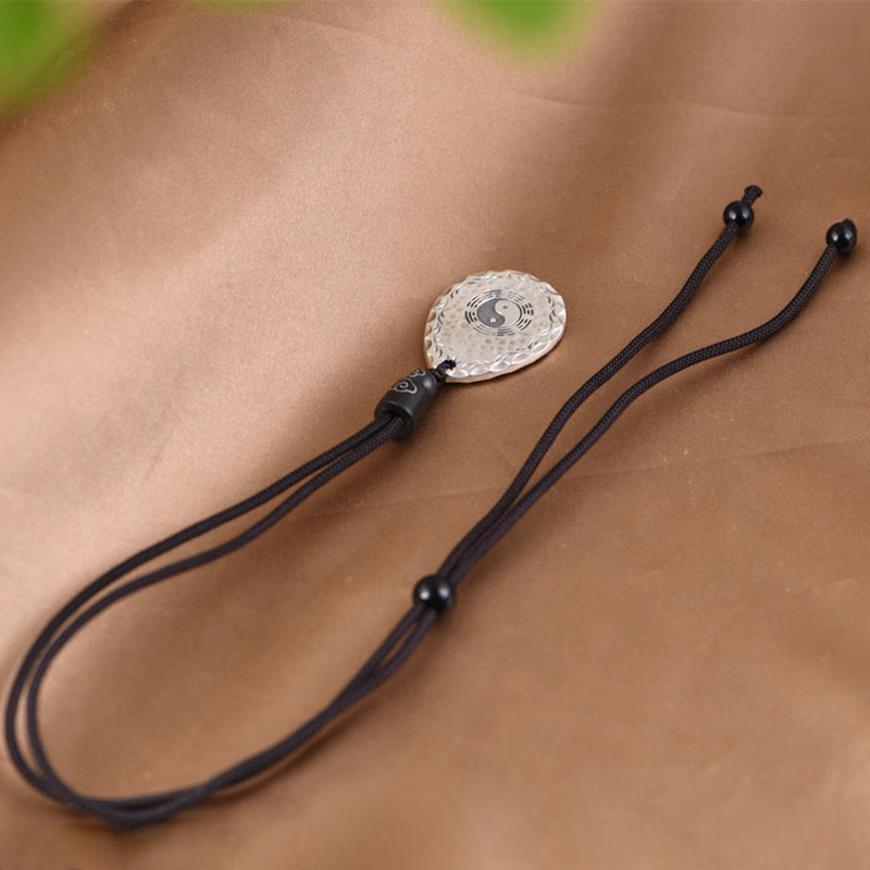 KarmaRipple's Vintage 999 Sterling Silver Yin Yang Bagua Water Drop Design Balance Balance Pendant Necklace p6