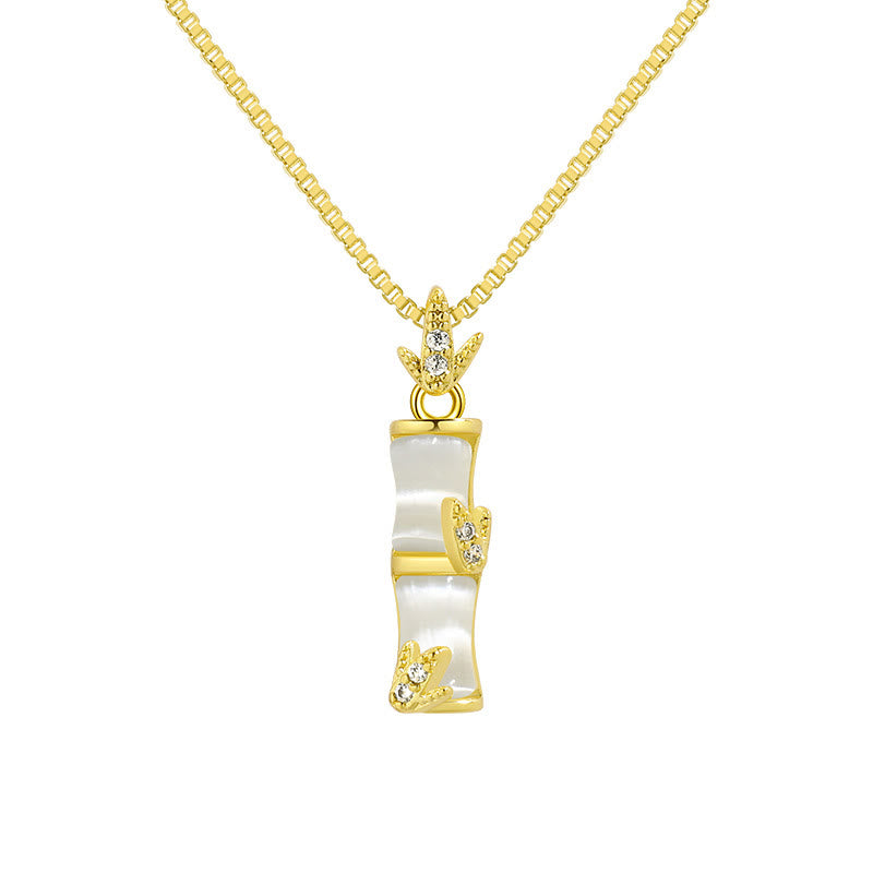 KarmaRipple's Chalcedony Bamboo Pattern Balance Pendant Necklace p9
