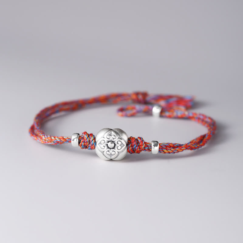KarmaRipple's 999 Sterling Silver Persimmon Fortune Multicolored Woven Bracelet p19