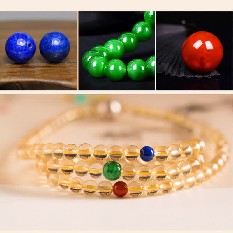 KarmaRipple's 925 Sterling Silver 108 Mala Beadwork Authentic Citrine Red Agate Amber Pleasure Talisman Bracelet p26