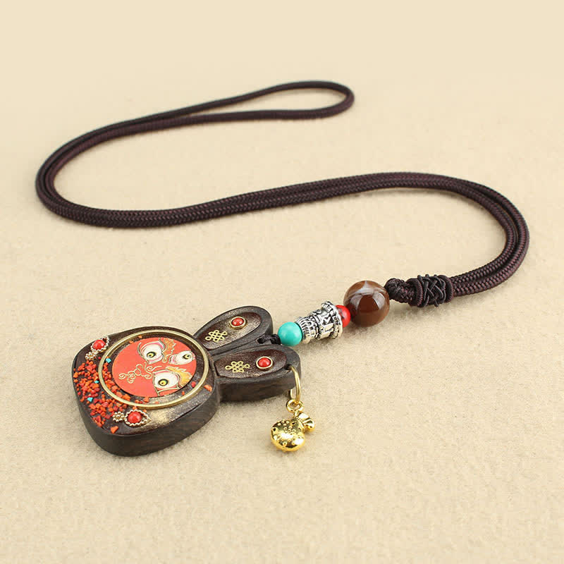 KarmaRipple's Tibet Ebony Five God of Wealth Thangka Pendant Necklace p8