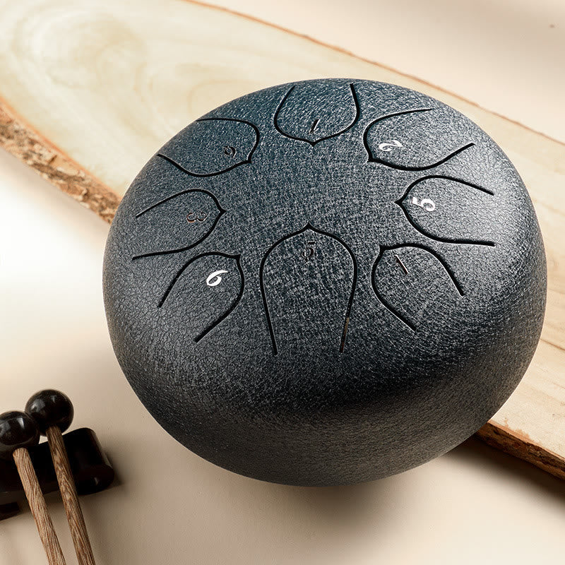 KarmaRipple's Steel Tongue Drum Sound Balancing Meditation Lotus Pattern Drum Kit 8 Note 6 Inch Percussion Instrument p27
