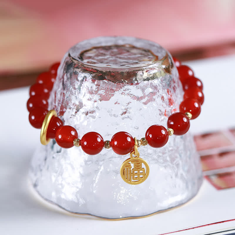 KarmaRipple's Authentic Red Agate Blessing Letter Confidence Bracelet p2