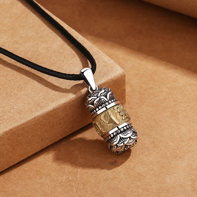 KarmaRipple's Tibet Om Mani Padme Hum Carved Wisdom Purity Chain Leather Rope Pendant Necklace p2