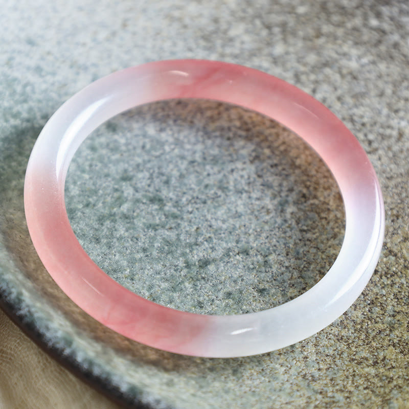 KarmaRipple's Pink Golden Silk Jade Wealth Bracelet Bangle p3