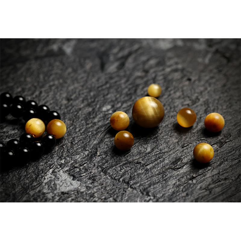 KarmaRipple's Tibetan 108 Mala Beadwork Black Onyx Tiger Eye Beadwork Nine Palaces Bagua Protection Bracelet p16
