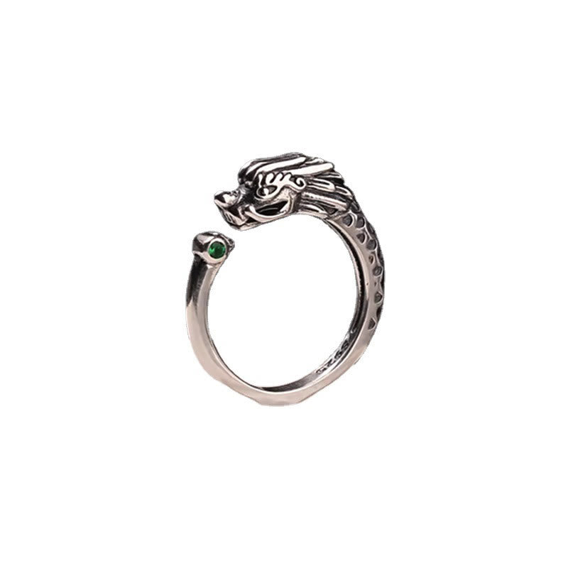 KarmaRipple's Vintage Dragon Design Success Strength Adjustable Ring p8
