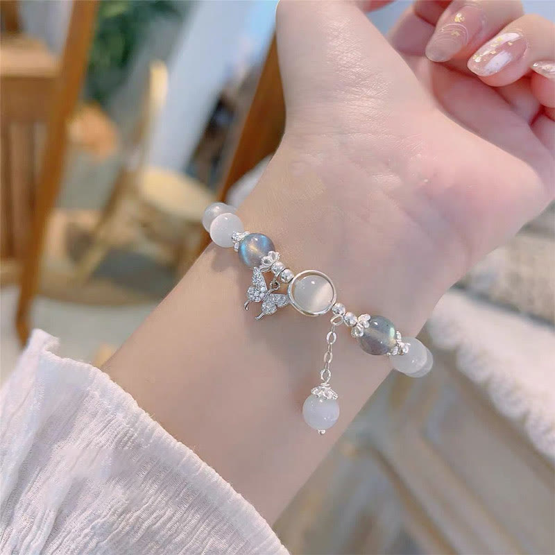KarmaRipple's Cat's Eye Moonstone Butterfly Star Talisman Support Bracelet p4