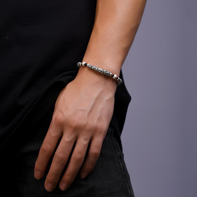 KarmaRipple's Tibet Handmade Bronze 999 Sterling Silver Auspicious Cloud Wealth String Bracelet p5