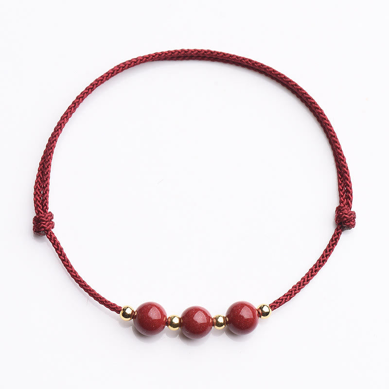 KarmaRipple's Authentic Fortunate Cinnabar Bead Blessing String Bracelet Anklet p22