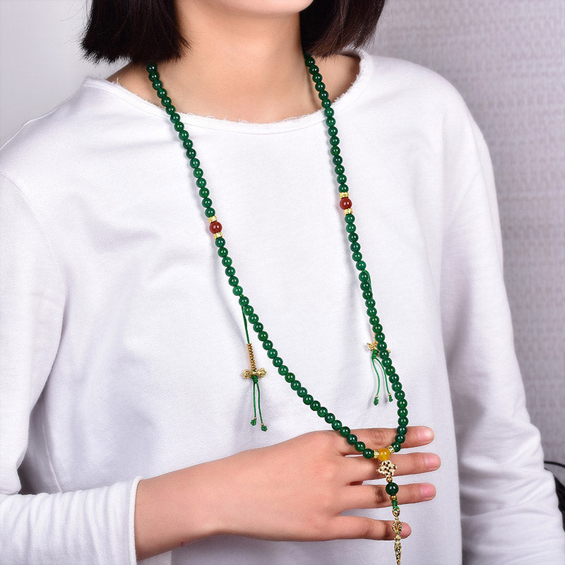 KarmaRipple's 108 Beadwork Authentic Green Agate Success Bracelet Mala p3