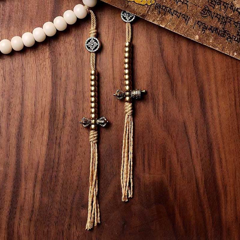 KarmaRipple's Tibet 108 Mala Beadwork Bodhi Seed Bagua Vajra Dzi Bead Gray Agate Wealth Bracelet p4