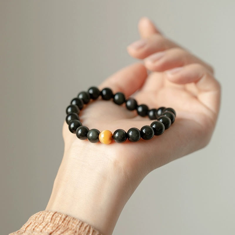 KarmaRipple's Authentic Rainbow Obsidian Tiger Eye Positive Love Bracelet p14