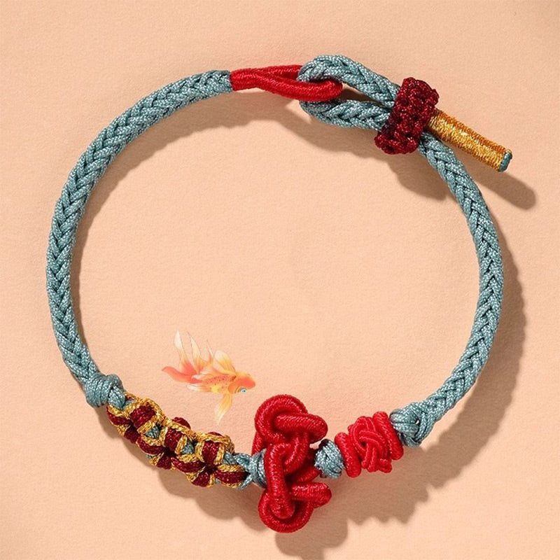 KarmaRipple's Handmade Wenchang Weave Fortune Strength Woven Rope Bracelet p1