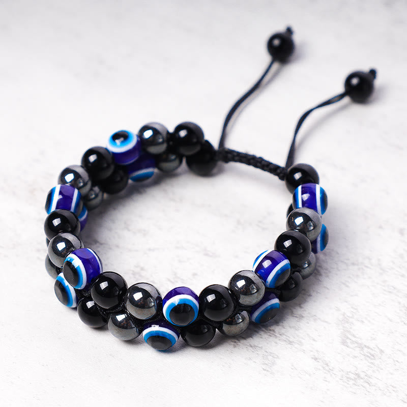 KarmaRipple's Evil Eye Hematite Tiger Eye Protection Beaded Bracelet p18
