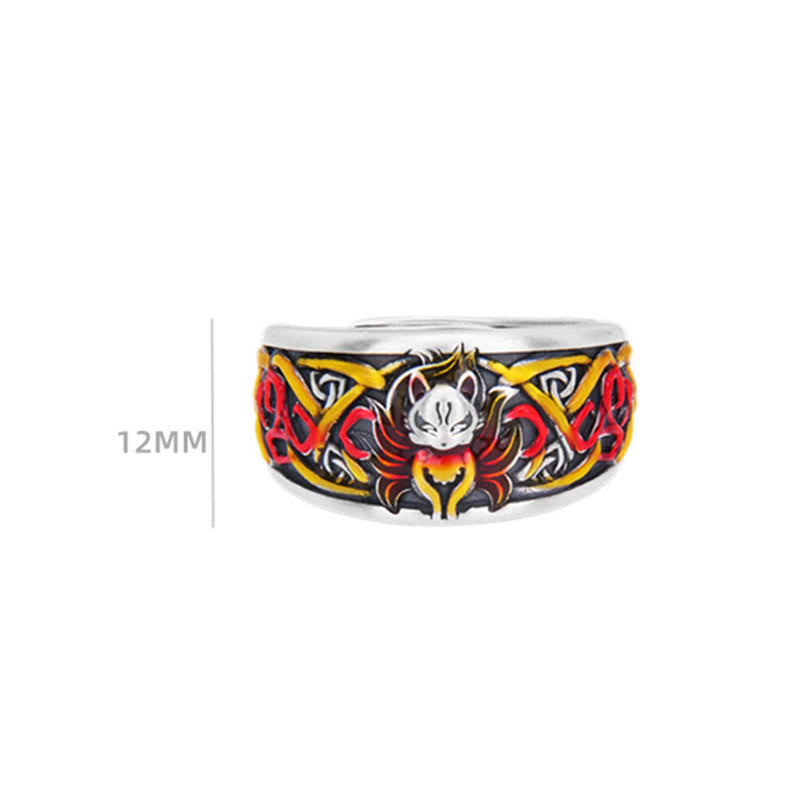 KarmaRipple's 999 Sterling Silver Nine Tailed Fox Success Protection Ring p5