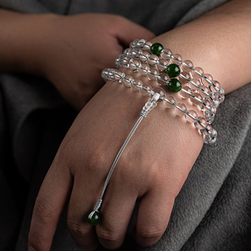 KarmaRipple's 108 Beadwork Ivory Gemstone Jade Meditation Bracelet Mala p2