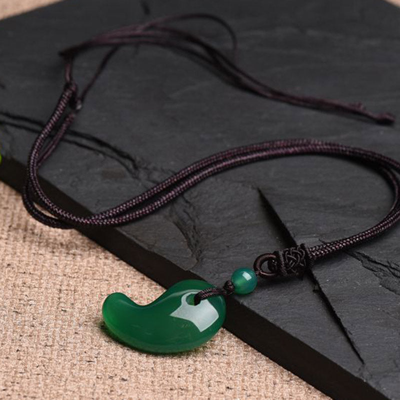 KarmaRipple's Red Agate Green Agate Moon Pattern Confidence Calm Pendant p9